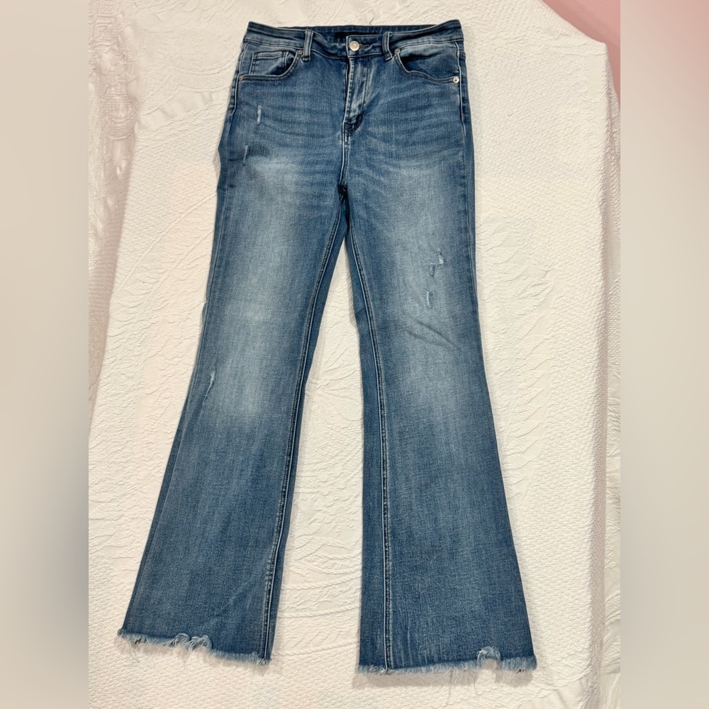 Risen Classic Denim Flare Jeans for Women B21